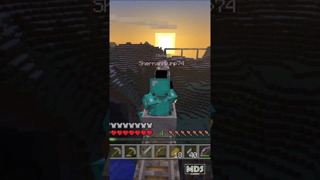 Minecraft Sunset 🌅 With Friends - Minecart Journey - Xbox Series X - Gaming #shorts