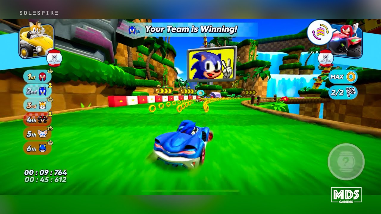Sonic Racing 🌀 - Tutorial Race - Green Hill Zone - Apple Arcade - iPhone - 4K HDR iOS Gaming