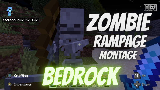 Minecraft Bedrock Hard Survival - Zombie Rampage Montage 1.18.10 - Xbox Series X - Gaming ASMR