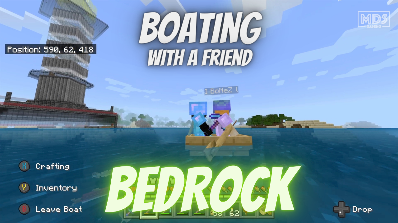 Boating With A Friend In Minecraft Bedrock Hard Survival - Xbox Series X - Damma Beatz - Gaming ASMR
