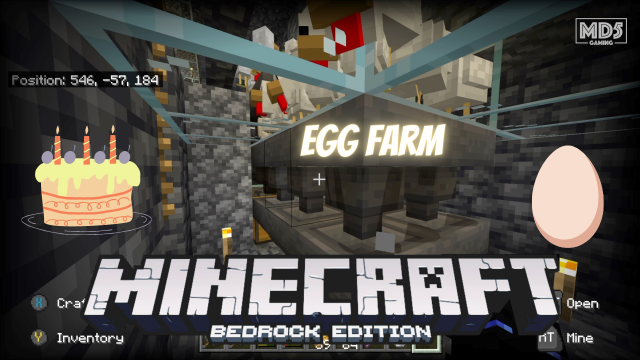 EGG 🥚 FARM | We Like CAKE! 🎂 🍰 🍥 Minecraft Bedrock Realms Hard Survival - Xbox Series X Gaming ASMR