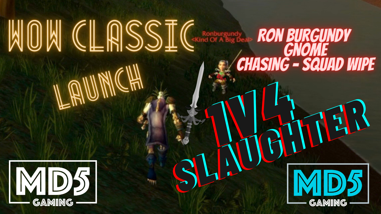 Classic WoW Launch - 1v4 Epic World PvP - Pre HWL Rogue Vanillanoob - Fairbanks - World of Warcraft