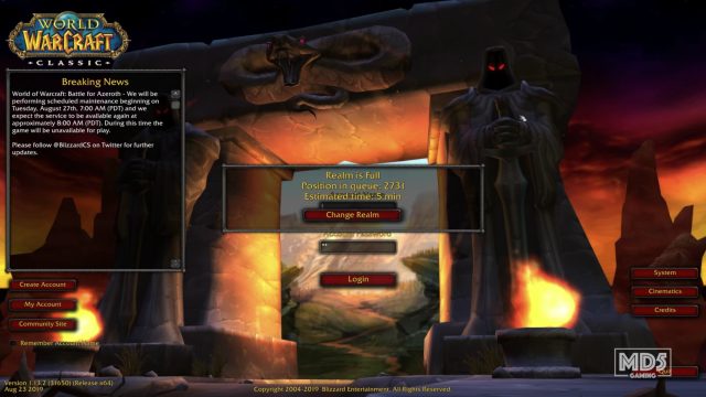 Classic WoW Launch Day - Waiting In Que 30 Mins - Full Servers Authentic Vanilla Warcraft Experience