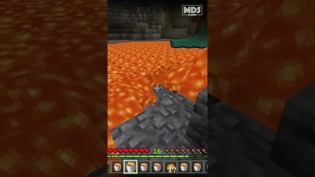 Filling Buckets With Lava - Minecraft Bedrock Survival - Xbox Series X Gaming ASMR Ambience #shorts