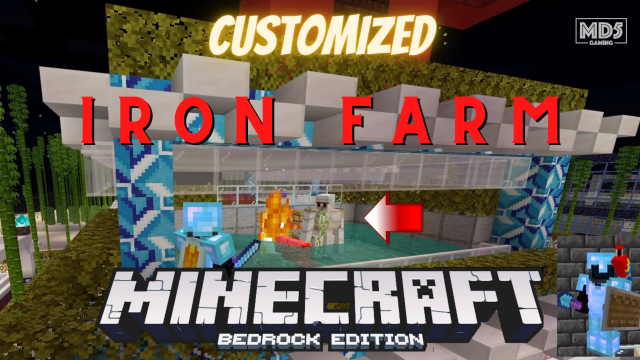 IRON FARM Minecraft Survival Bedrock Realms Plus Hard - Xbox Series X - Gaming ASMR Ambience