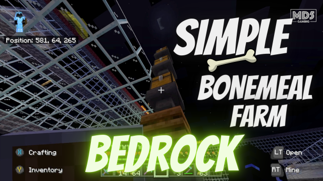 Minecraft Bedrock - SIMPLE BONEMEAL FARM 1.18.10 - Hard Survival - Xbox Series X - Gaming ASMR