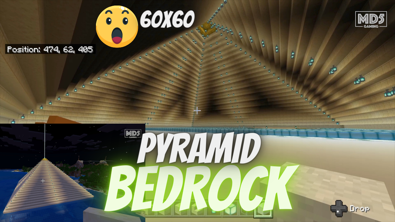Minecraft Bedrock Creative Building - Pyramid 60x60 - Xbox Series X Gaming ASMR