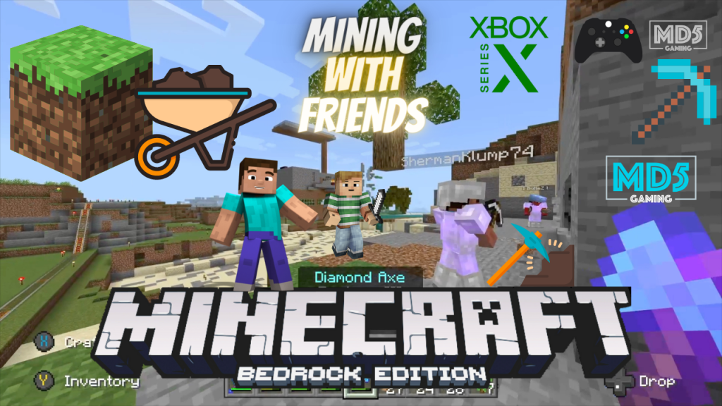 Mining Blocks With Friends Minecraft Bedrock Hard Survival Xbox Series X Gaming ASMR