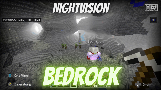 Night Vision In A Cave Reveals A Zombie Villager Cult! 😯 - Minecraft Bedrock Survival Xbox