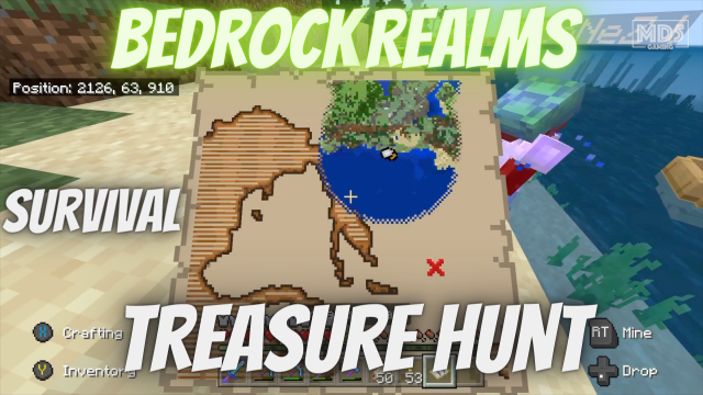 Treasure Hunt With A Friend - Minecraft Bedrock Realms Hard Survival - Xbox Series X - Gaming ASMR