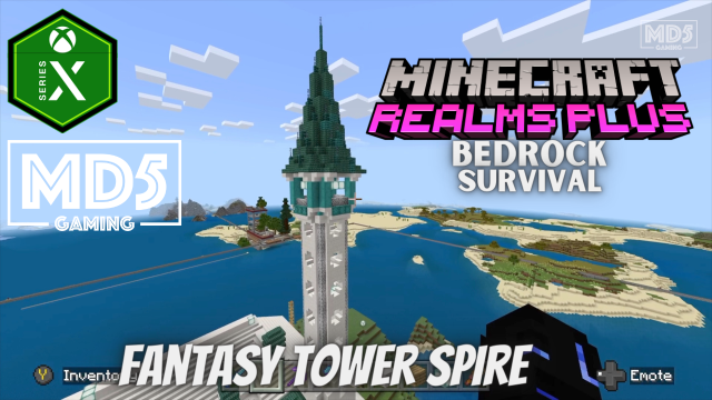 Minecraft Modern Fantasy Tower Spire Build Design Bedrock Survival Xbox Series X Gaming Ambience