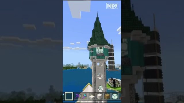 Minecraft Tower Spire Build - Bedrock Survival Realm Xbox Series X Gaming #shorts