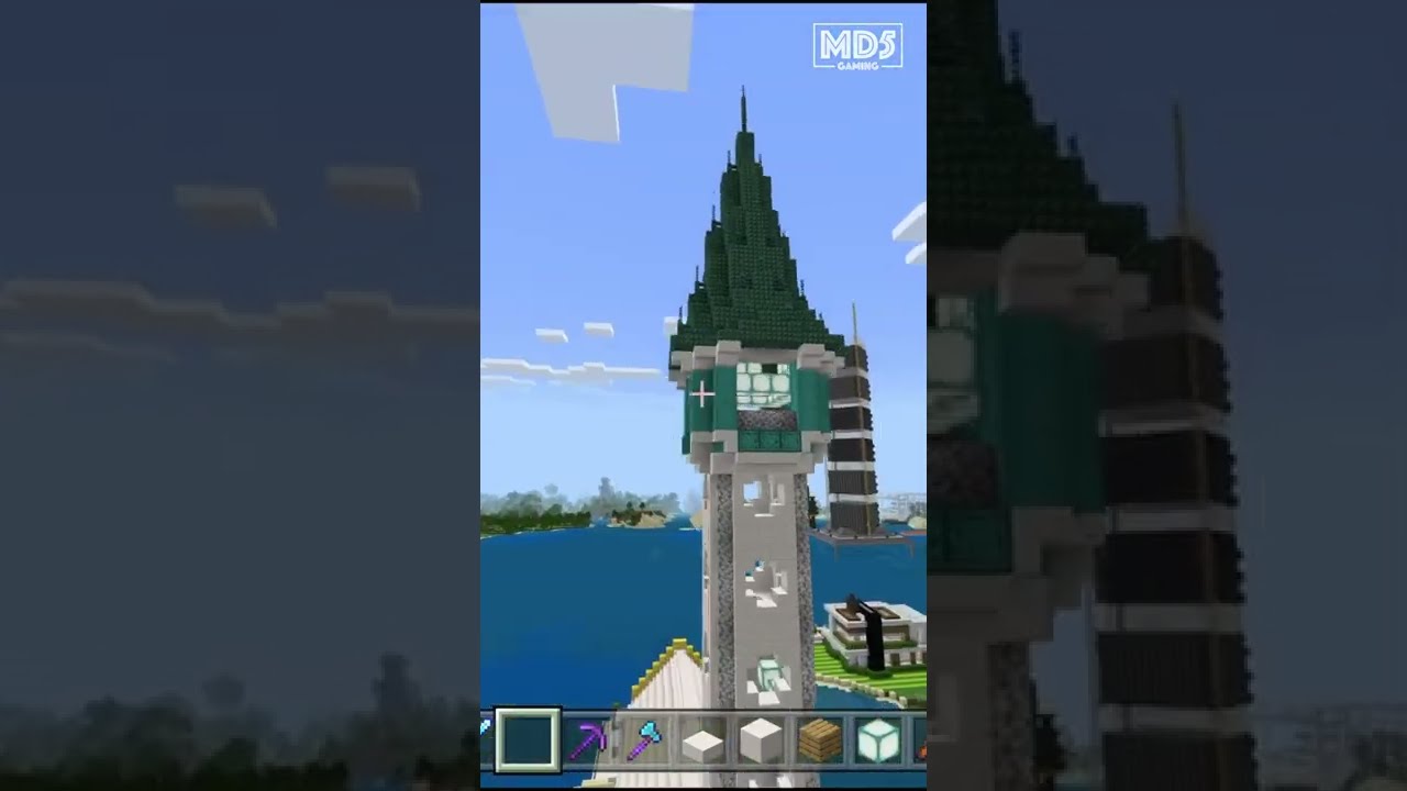 Minecraft Tower Spire Build - Bedrock Survival Realm Xbox Series X Gaming #shorts
