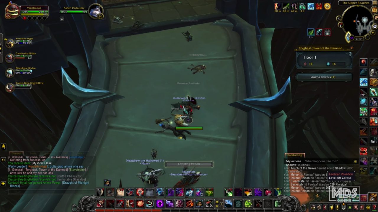 Upper Reaches – Tower Of Torghast – WoW Shadowlands – Kyrian Horde Subtlety Rogue – PvE Gameplay – Video