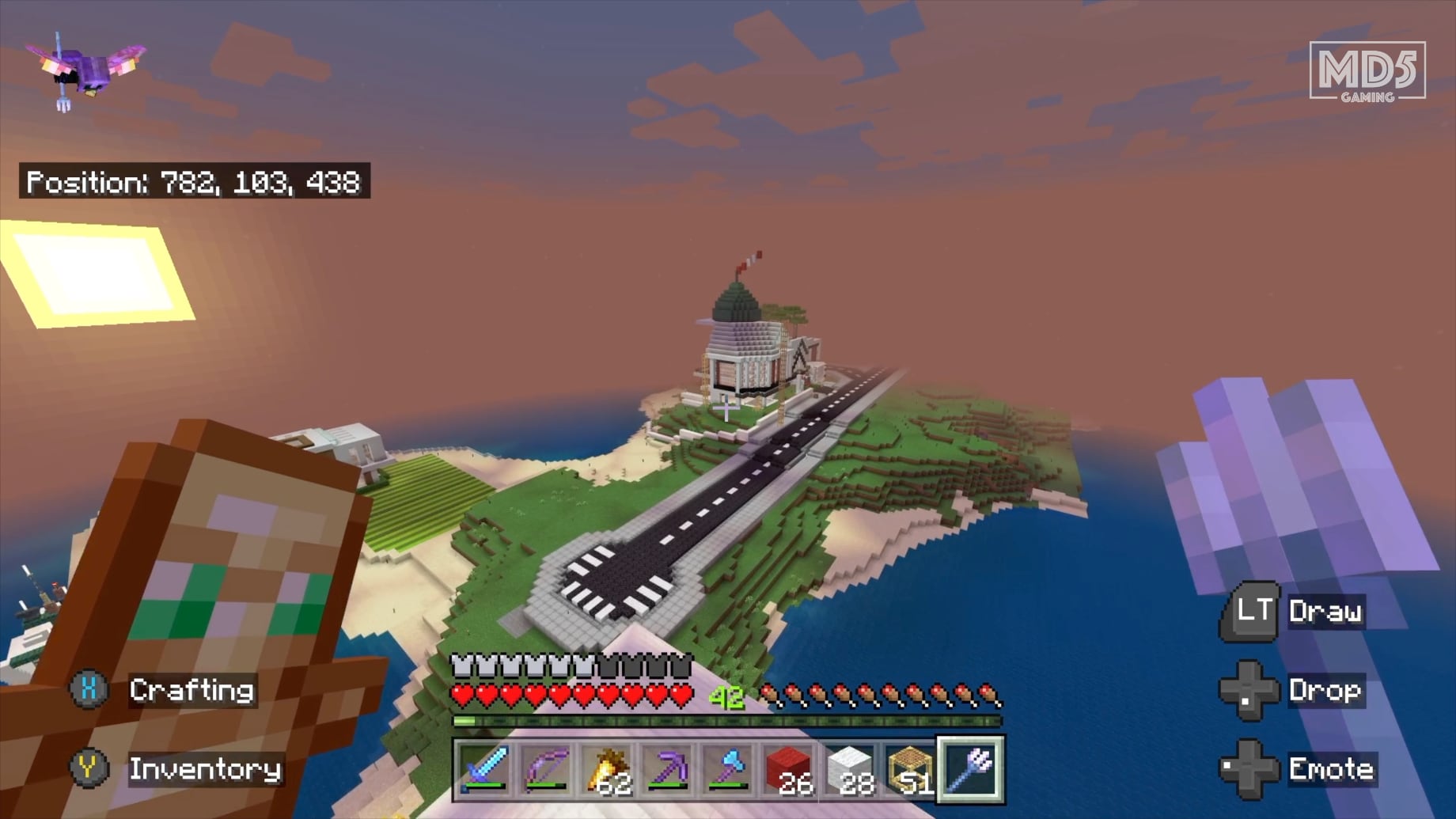 Minecraft Survival Modern Road Build Sunset View