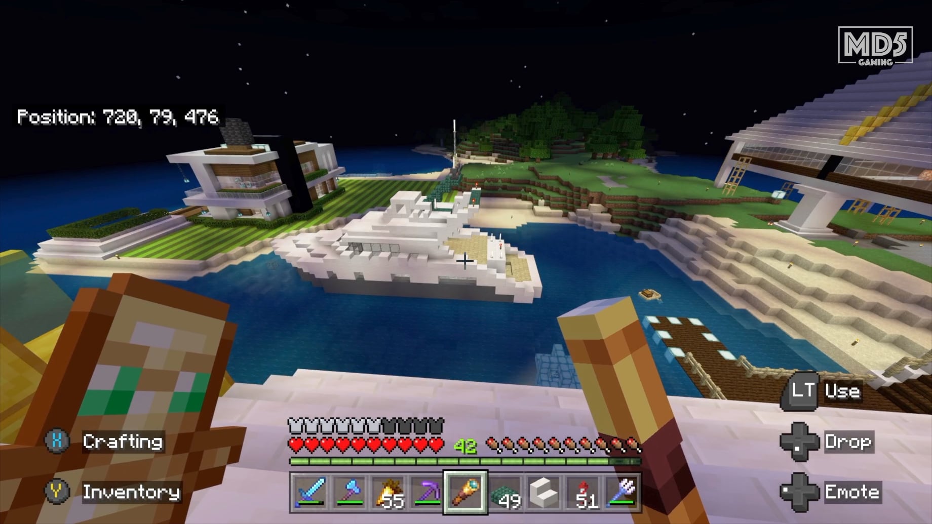 Minecraft Yacht Build View