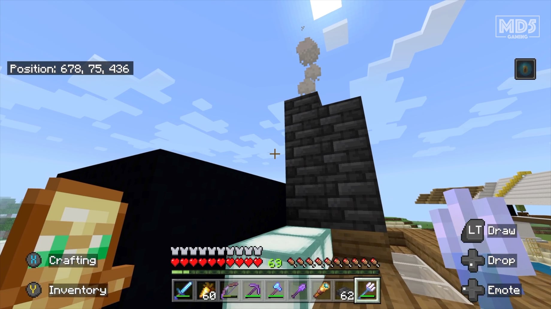 Minecraft Modern Home Chimney With Deepslate Tiles