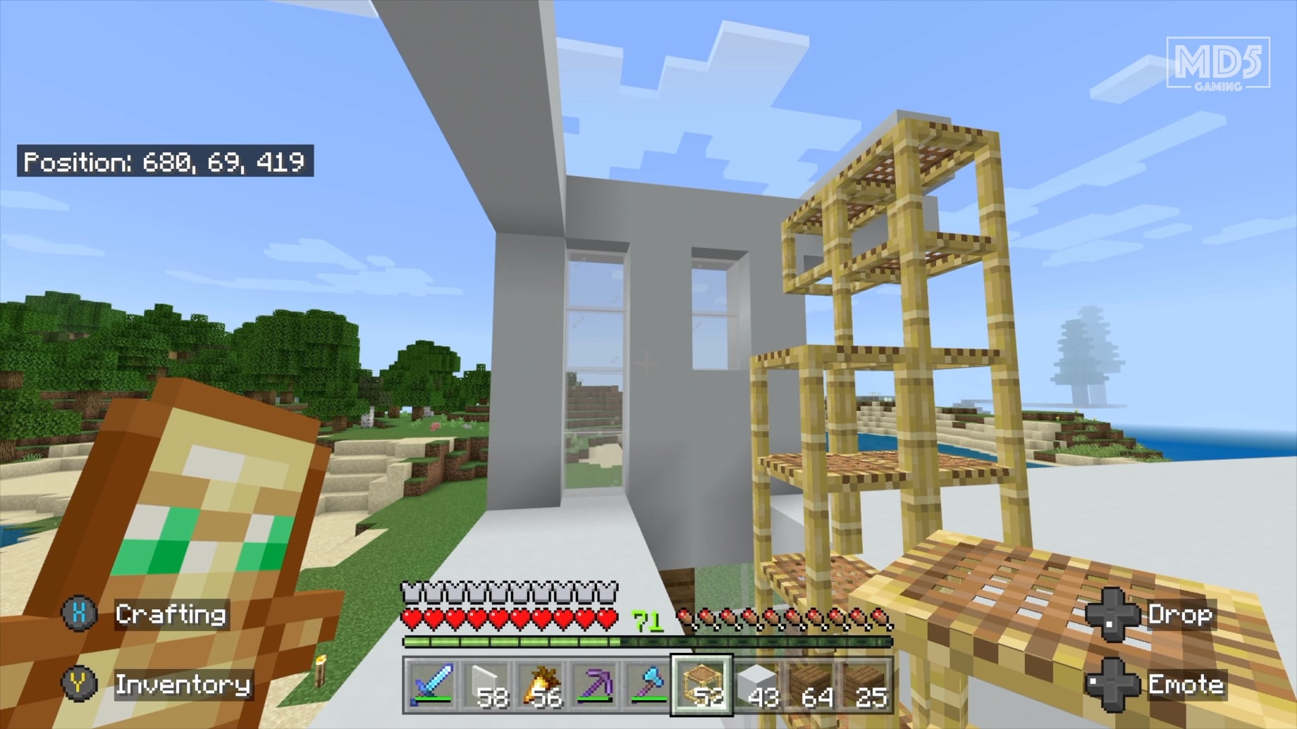 Building With Scaffolding In Minecraft