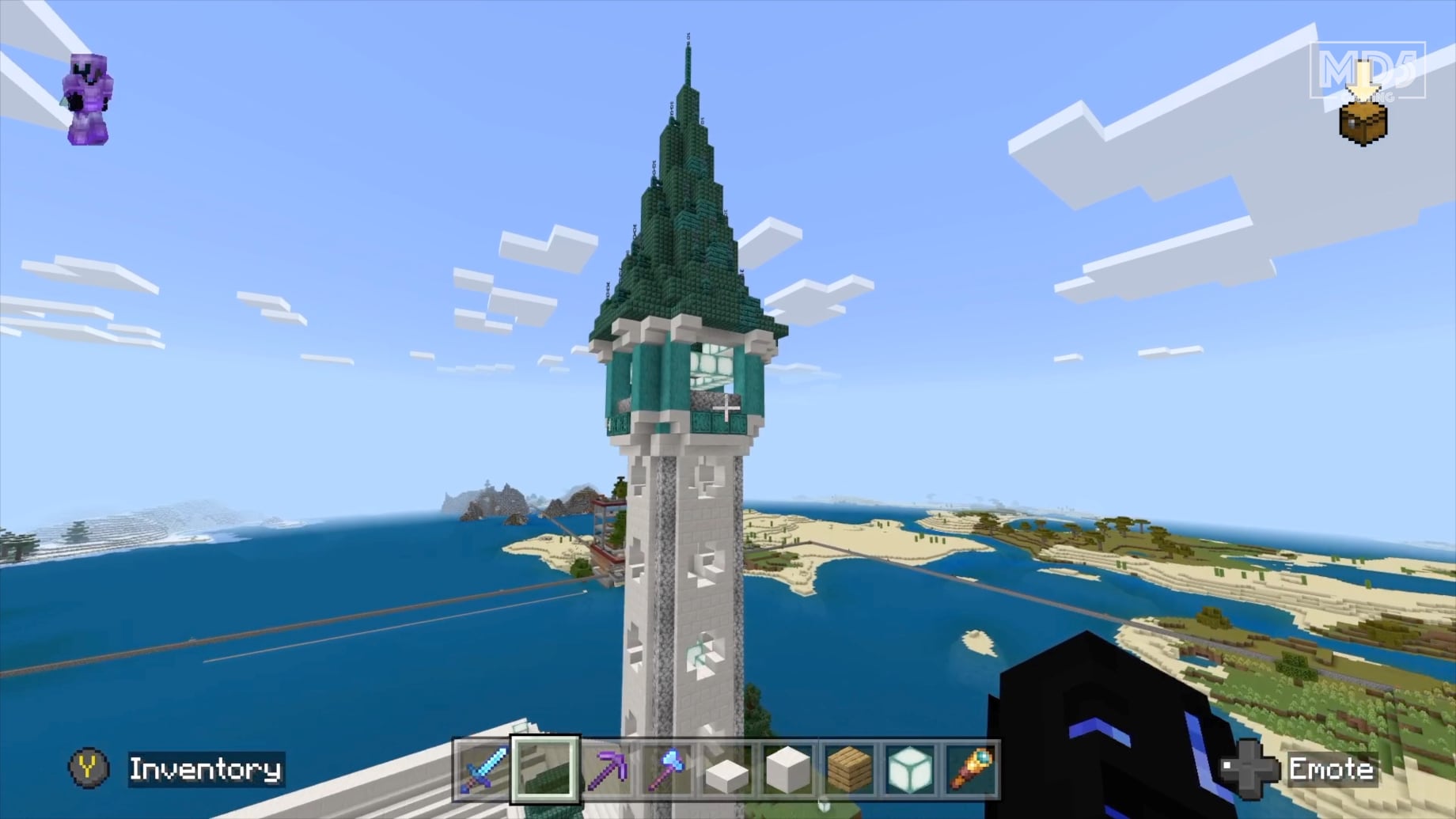 Elven Tower Design In Minecraft Survival