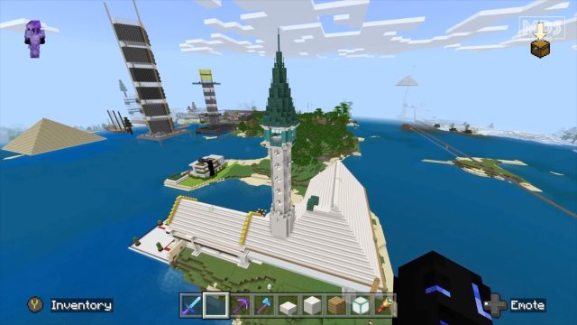 Minecraft Survival Elven Tower Aerial View