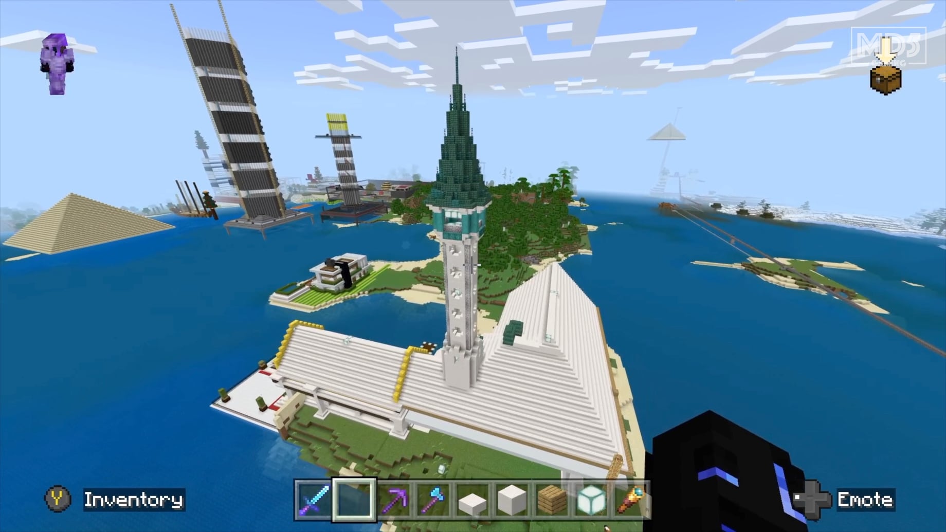 Minecraft Survival Elven Tower Aerial View