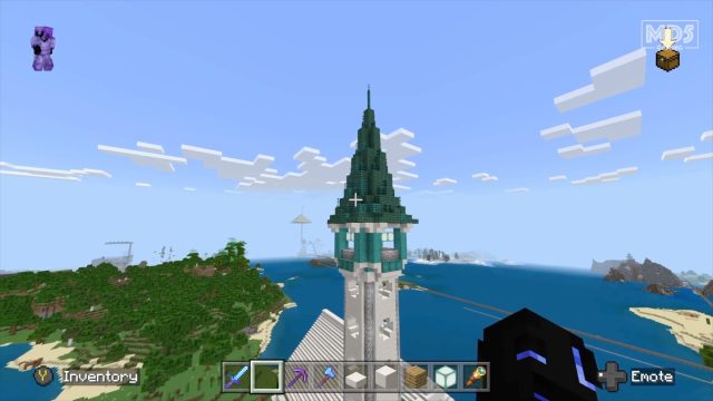 Minecraft Survival Elven Tower Roof View