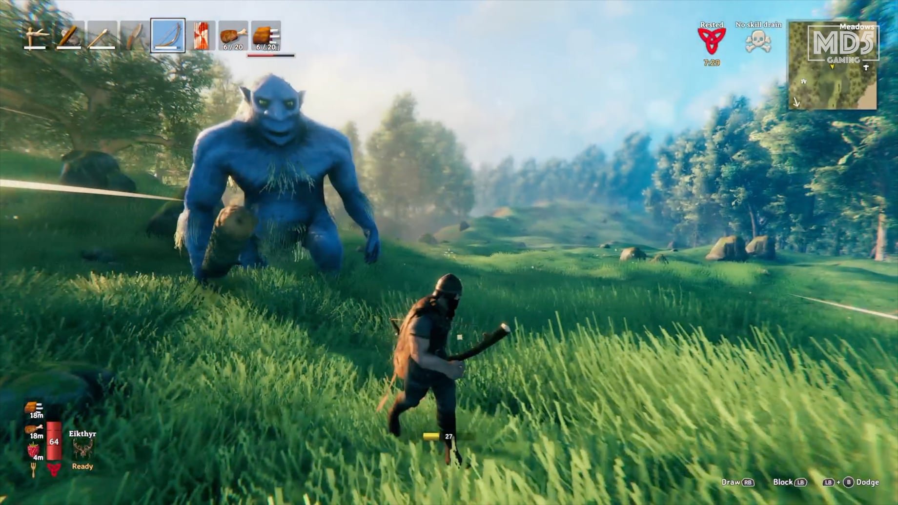 Valheim Troll Chase In The Meadows
