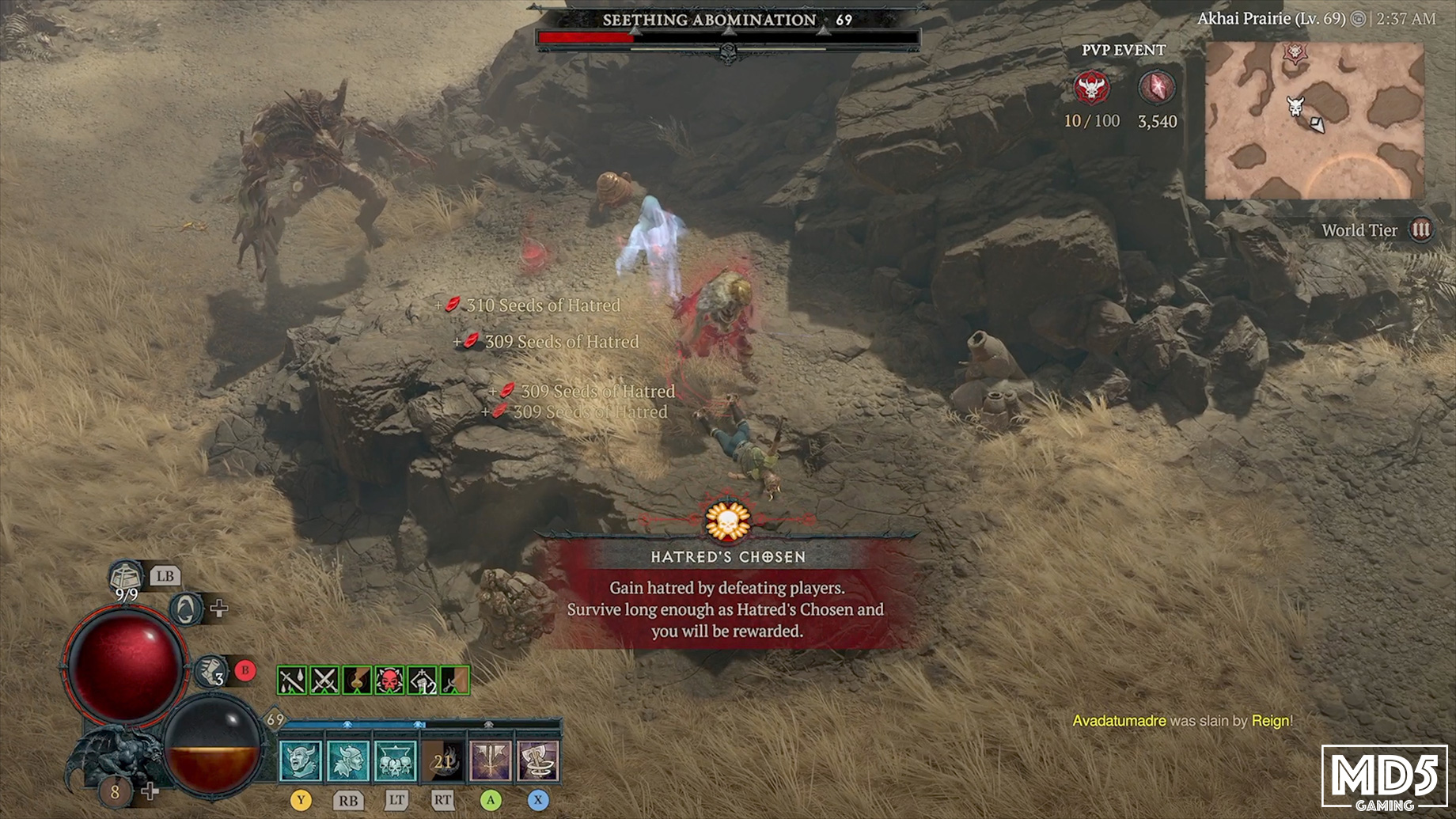 Defeating A Player In Diablo IV PvP In The Fields of Hatred Zone