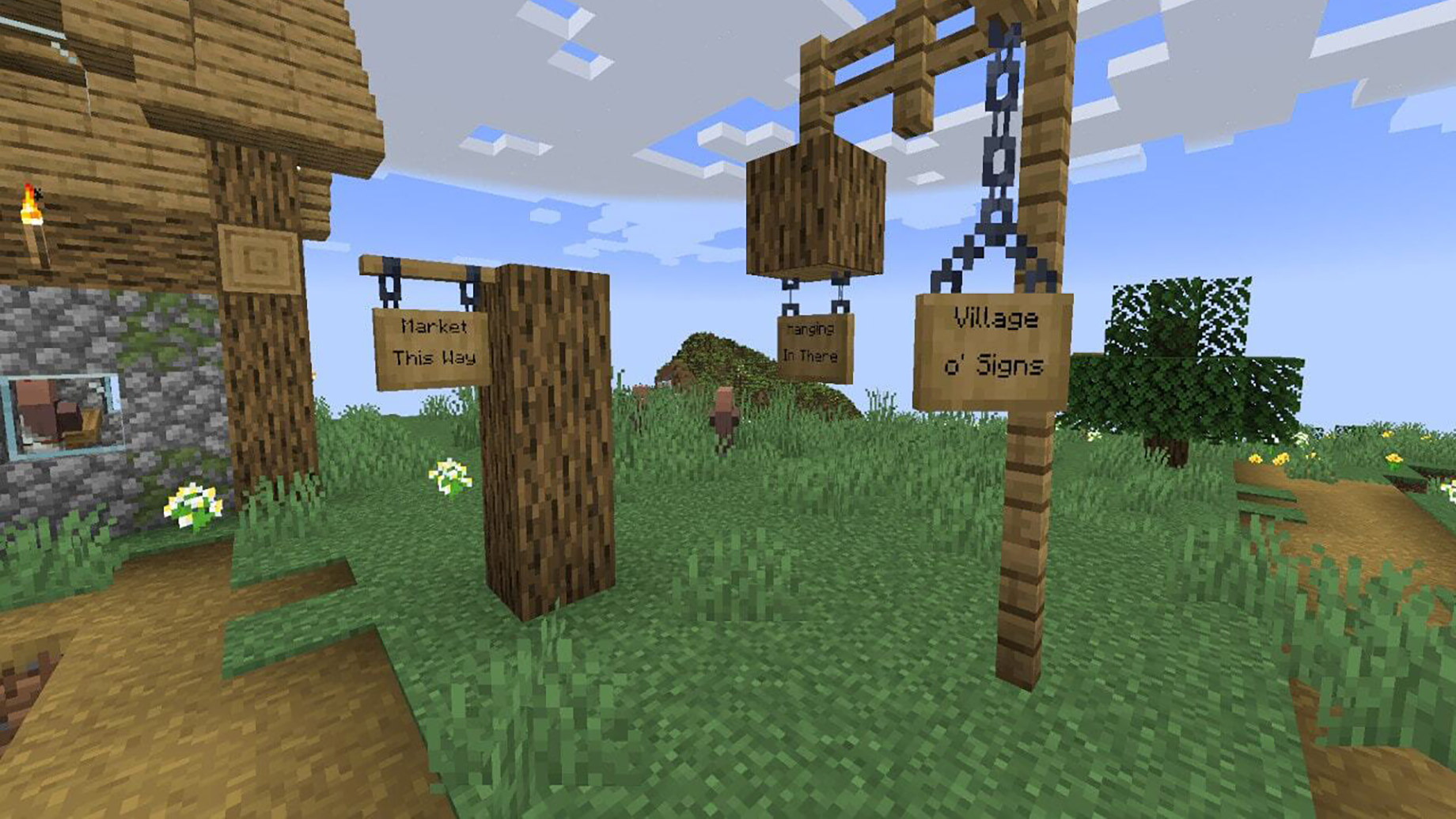 Hanging Signs In Minecraft 1.20 Trails & Tales Update